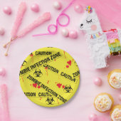 Zombie-Infektionszone Vorsicht Tape Blood erhalten Pappteller (Party)