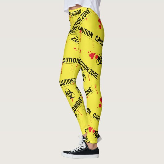Zombie Infizierte Vorsicht Blut gespalten Leggings (Links)
