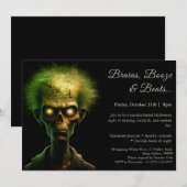 Zombie Invasion | Halloween Costume Party Einladung (Vorne/Hinten)