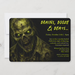 Zombie-Invasion Halloween-Kostümparty Einladung