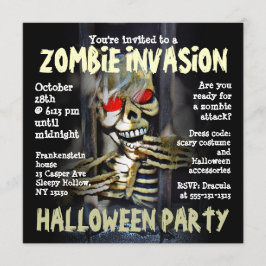 Zombie Invasion Halloween-Party Einladung
