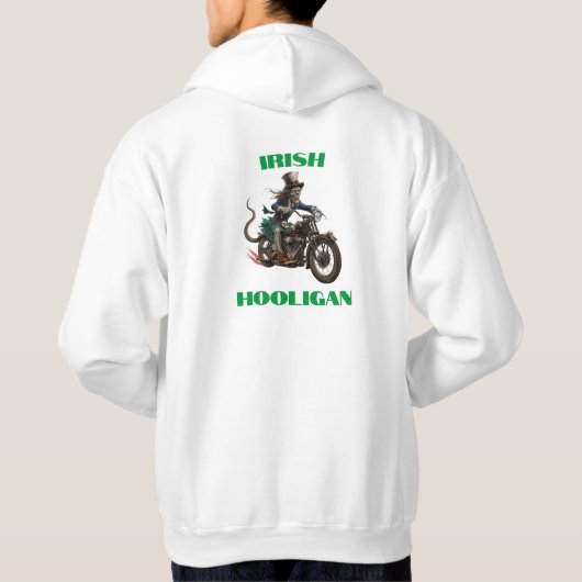 Zombie Irish Hooligan Biker Hoodie (Rückseite)