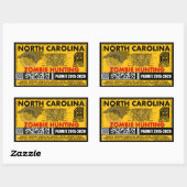Zombie Jagderlaubnis North Carolina Rechteckiger Aufkleber (Blatt)