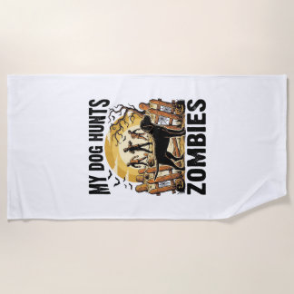 Zombie-Jagdhund Vintage-Halloween-Shirt_1 Strandtuch