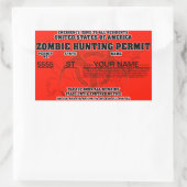 Zombie-Jagdschein Rechteckiger Aufkleber (Tasche)