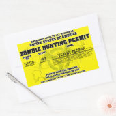 Zombie-Jagdschein Rechteckiger Aufkleber (Umschlag)