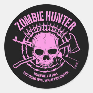 Zombie-Jäger-Aufkleber Runder Aufkleber