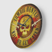 Zombie-Jäger Große Wanduhr (Winkel)