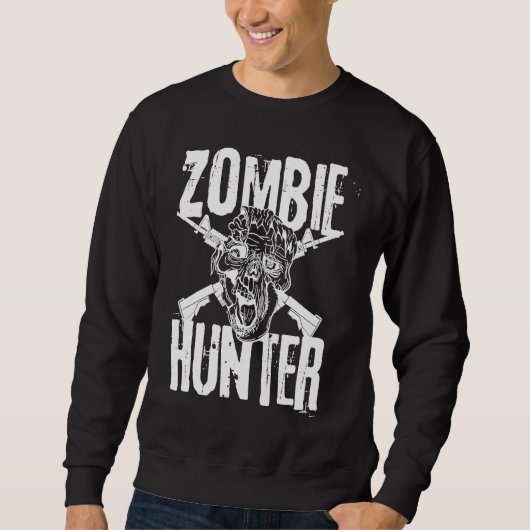 Zombie-Jäger Halloween-Kostümidee Sweatshirt (Vorderseite)