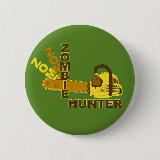 Zombie-Jäger-Knopf (grüner Hintergrund) Button (Vorderseite)