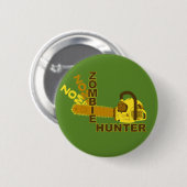 Zombie-Jäger-Knopf (grüner Hintergrund) Button (Vorne & Hinten)