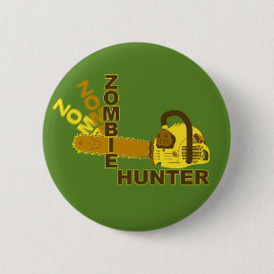 Zombie-Jäger-Knopf (grüner Hintergrund) Button