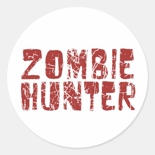 Zombie-Jäger Runder Aufkleber (Vorderseite)