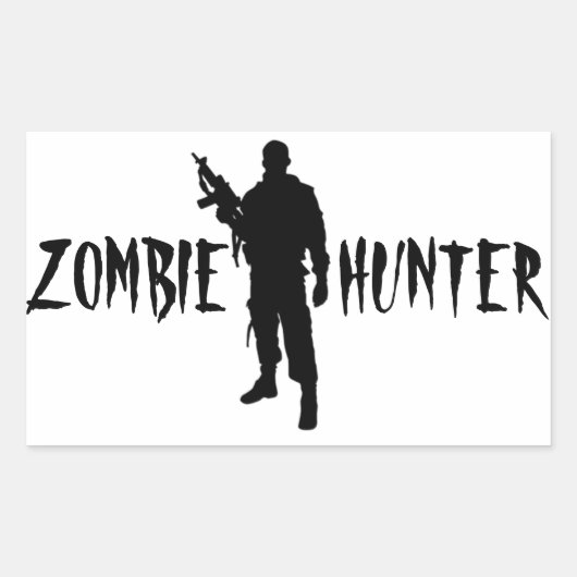 ZOMBIE JÄGER -STICKER RECHTECKIGER AUFKLEBER (Vorderseite)