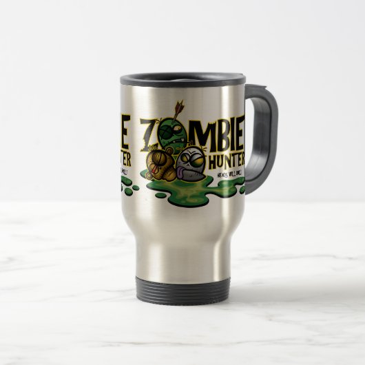 Zombie-Jäger-Tasse Reisebecher (VorderseiteRechts)