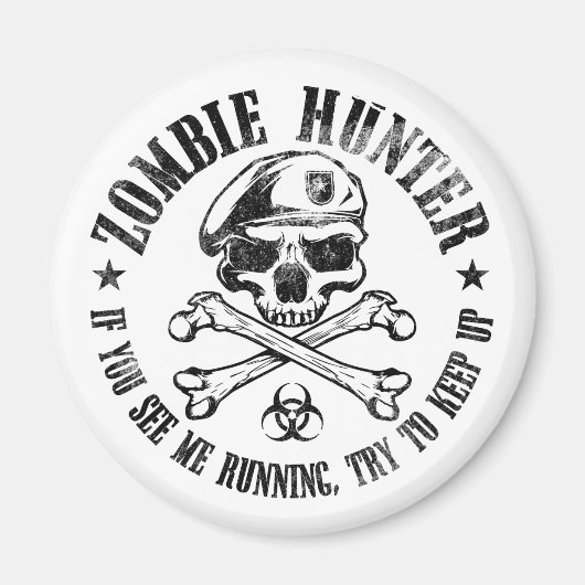 Zombie-Jäger untot tot Magnet (Vorne)
