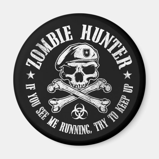 Zombie-Jäger untot tot Magnet (Vorne)
