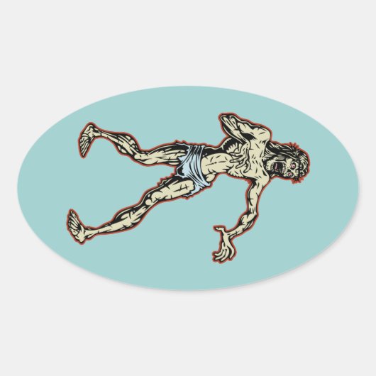 Zombie Jesus 1 Ovaler Aufkleber (Vorderseite)