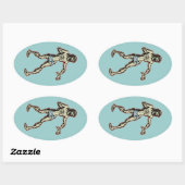 Zombie Jesus 1 Ovaler Aufkleber (Blatt)