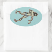 Zombie Jesus 1 Ovaler Aufkleber (Tasche)