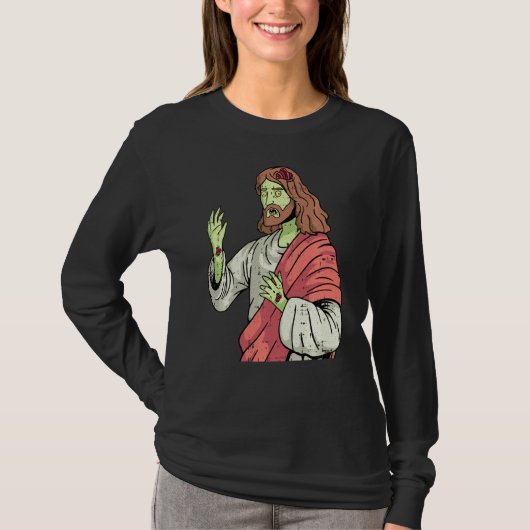 Zombie Jesus Lazy Halloween Kostüm Christlich T-Shirt (Vorderseite)