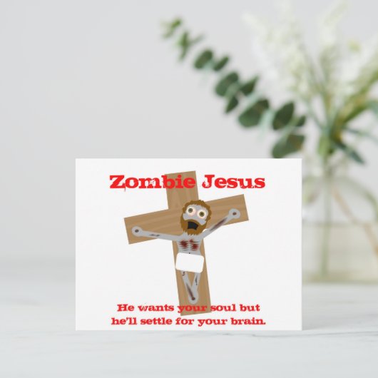 Zombie Jesus Postkarte (Stehend Vorderseite)