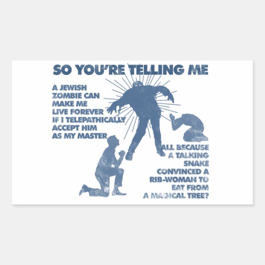 Zombie Jesus Rechteckiger Aufkleber (Vorderseite)