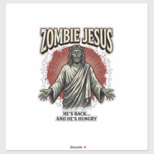 Zombie Jesus Vintage-Stichzeichnung Lustiges T-Shi Aufkleber
