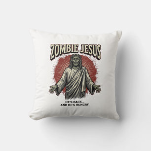Zombie Jesus Vintage-Stichzeichnung Lustiges T-Shi Kissen