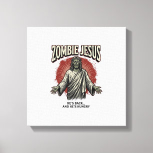 Zombie Jesus Vintage-Stichzeichnung Lustiges T-Shi Leinwanddruck