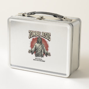 Zombie Jesus Vintage-Stichzeichnung Lustiges T-Shi Metall Brotdose