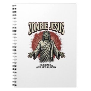 Zombie Jesus Vintage-Stichzeichnung Lustiges T-Shi Notizblock