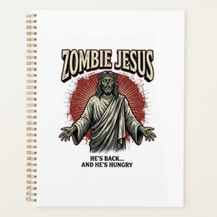 Zombie Jesus Vintage-Stichzeichnung Lustiges T-Shi Planer