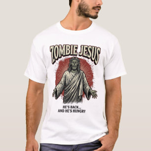 Zombie Jesus Vintage-Stichzeichnung Lustiges T-Shi T-Shirt