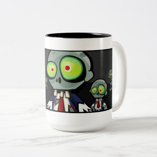 Zombie-Jim-Tasse Zweifarbige Tasse (VorderseiteRechts)