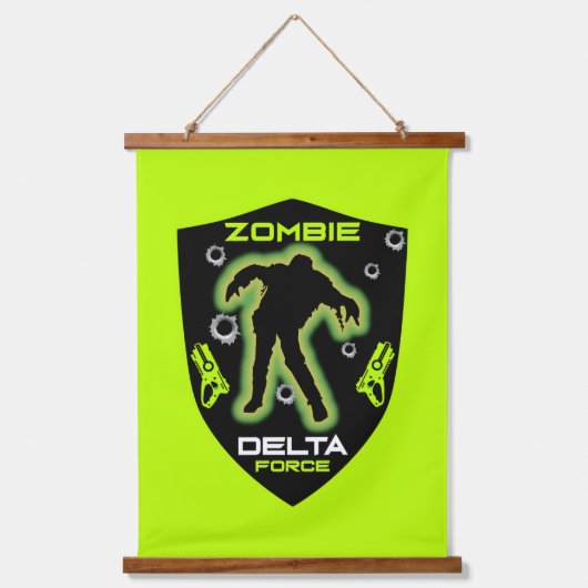 Zombie Jungen Wandteppich Mit Holzrahmen (Vorderseite)
