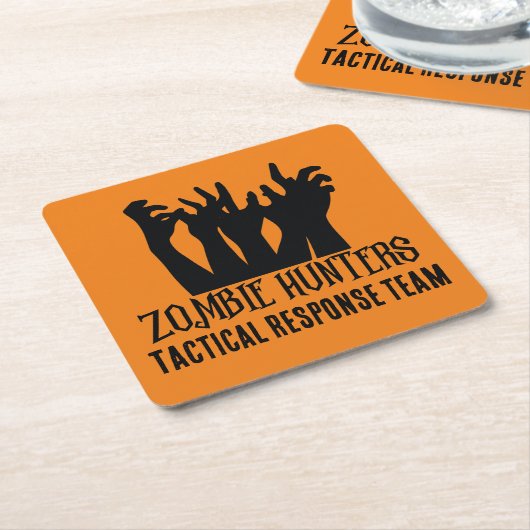 Zombie Junters Tactical Response Team Rechteckiger Pappuntersetzer (angewinkelt)