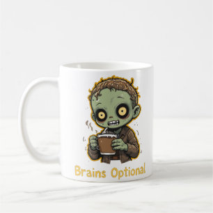 Zombie-Kaffee mit optionalem Hirn Lustig Süß Untot Kaffeetasse