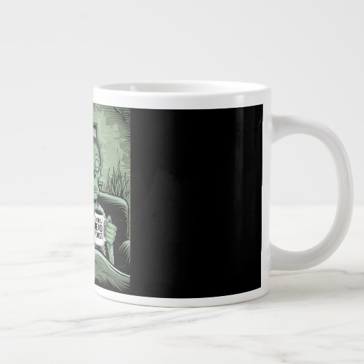 Zombie-Kaffeepause - Gehirne & Extra Dead Roast Jumbo-Tasse (Rechts)