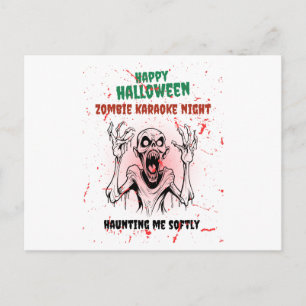 Zombie Karaoke Night – Funny Halloween Party Postkarte