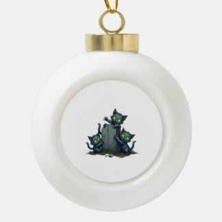 Zombie-Kätzchen-Aufstand Keramik Kugel-Ornament