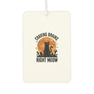 Zombie-Katze Halloween Vintage Gravur Shirt Kunst_ Autolufterfrischer