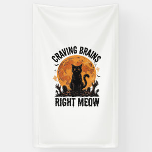 Zombie-Katze Halloween Vintage Gravur Shirt Kunst_ Banner