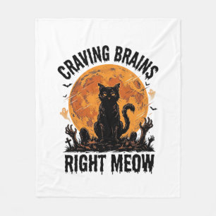 Zombie-Katze Halloween Vintage Gravur Shirt Kunst_ Fleecedecke