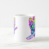 Zombie-Katze-Samurai-Edm-Festival-Rave Kaffeetasse (Mittel)