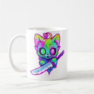 Zombie-Katze-Samurai-Edm-Festival-Rave Kaffeetasse