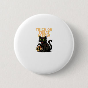 Zombie-Katze � Trick or Treat Meow Halloween-Desig Button
