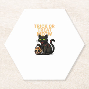 Zombie-Katze � Trick or Treat Meow Halloween-Desig Untersetzer