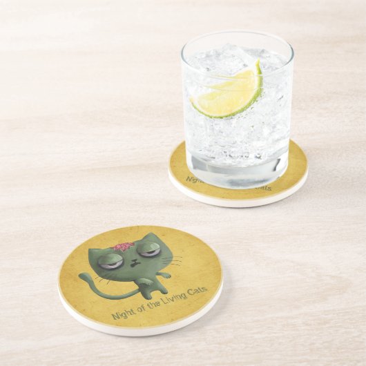 Zombie-Katze Untersetzer (Seite)