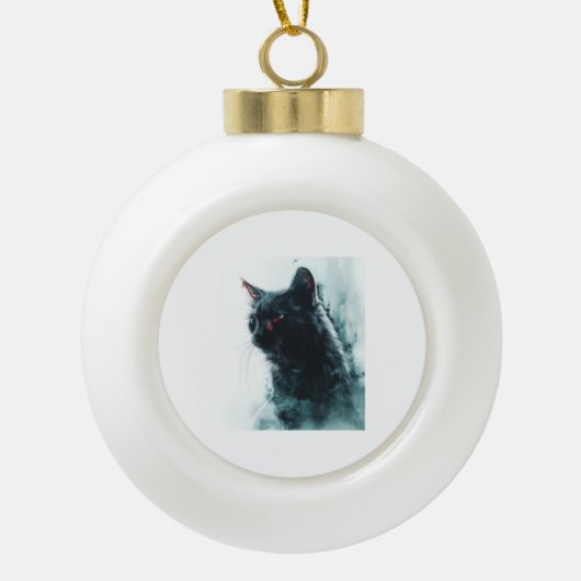 Zombie-Katzen-Apokalypse Keramik Kugel-Ornament (Vorderseite)